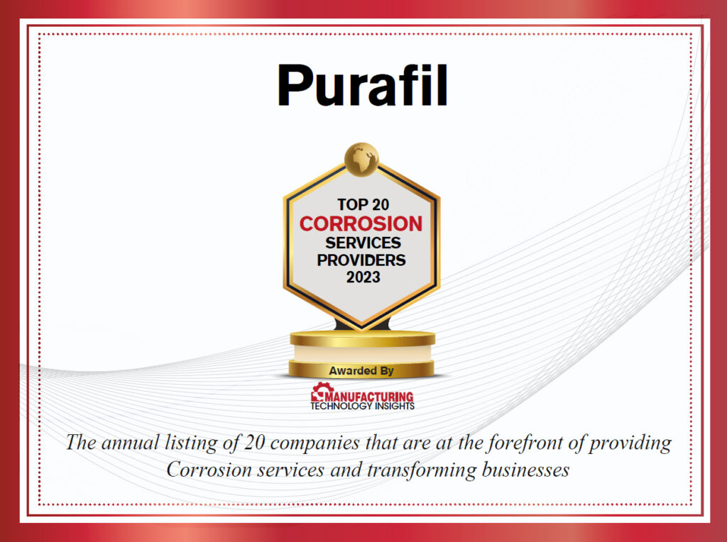 Top 20 corrosion solution provider award for Purafil